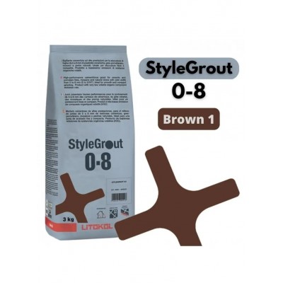 Цементна фуга Litokol StyleGrout 0-8 (Brown 1) 3 кг (SG08BRW10063)